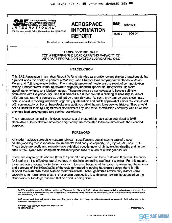 SAE AIR4978 PDF SAE AIR4978 PDF