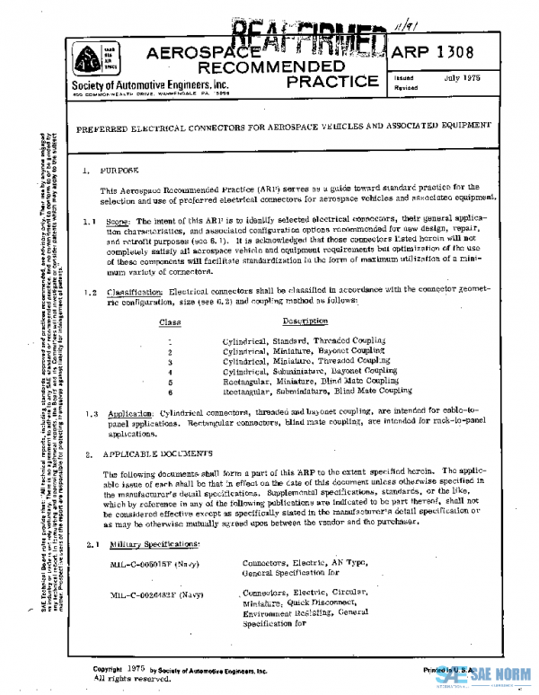 SAE ARP1308 PDF