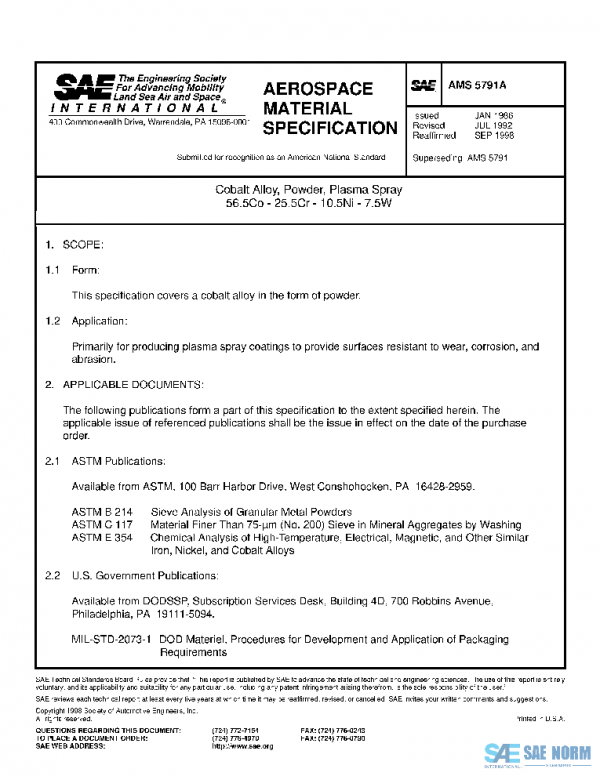 SAE AMS5791A PDF