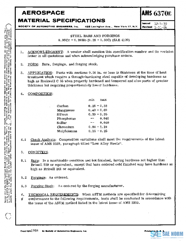 SAE AMS6370E PDF SAE AMS6370E PDF