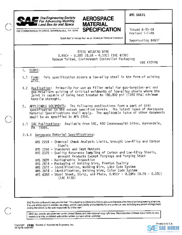 SAE AMS6461G PDF SAE AMS6461G PDF