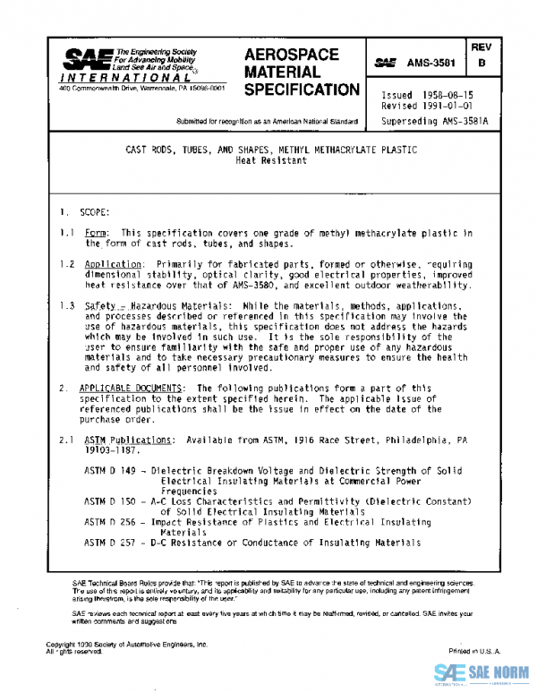 SAE AMS3581B PDF SAE AMS3581B PDF