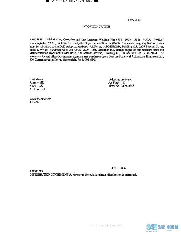 SAE AMS5838C PDF SAE AMS5838C PDF