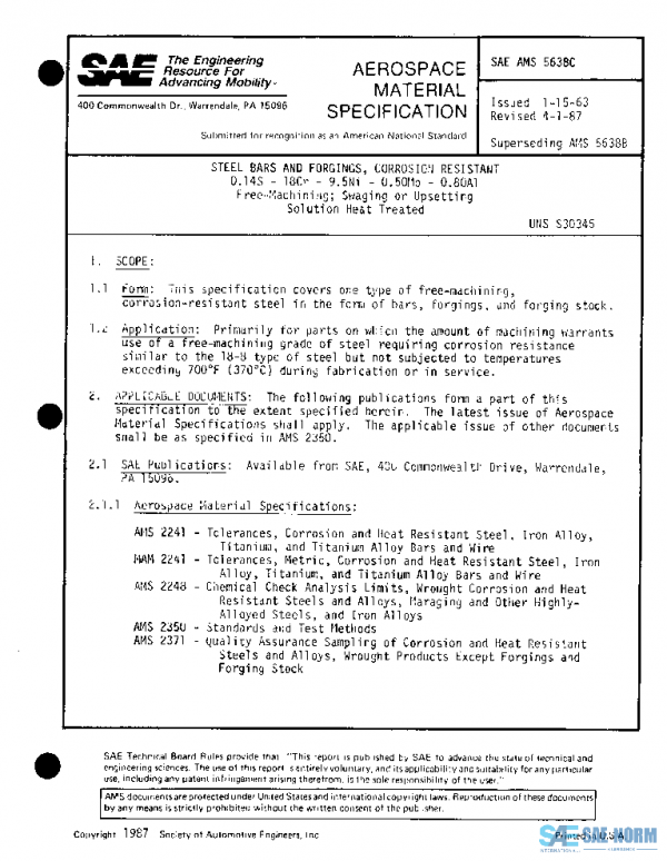 SAE AMS5638C PDF SAE AMS5638C PDF