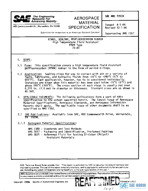 SAE AMS7257A PDF SAE AMS7257A PDF