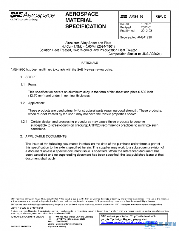 SAE AMS4193C PDF SAE AMS4193C PDF