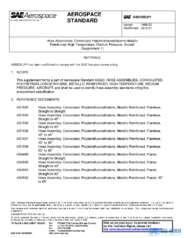 SAE AS620SUP1 PDF SAE AS620SUP1 PDF