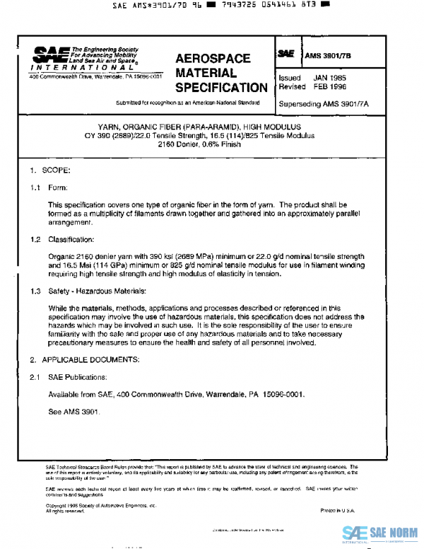 SAE AMS3901/7B PDF SAE AMS3901/7B PDF