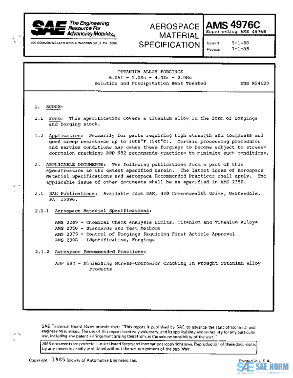 SAE AMS4976C PDF SAE AMS4976C PDF