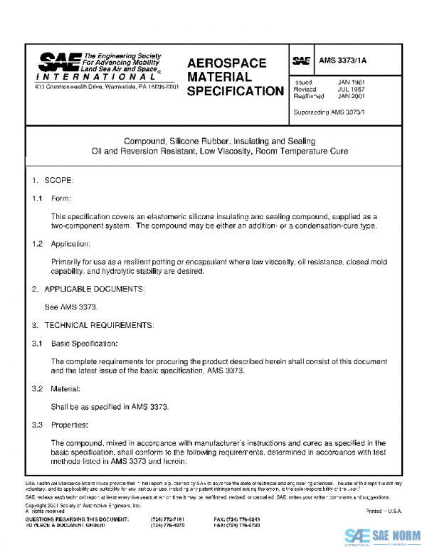 SAE AMS3373/1A PDF SAE AMS3373/1A PDF