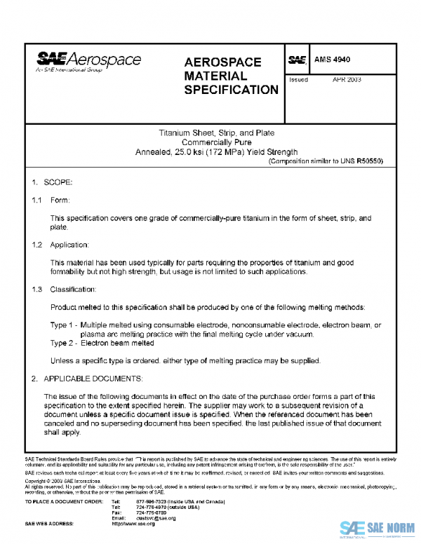 SAE AMS4940 PDF SAE AMS4940 PDF
