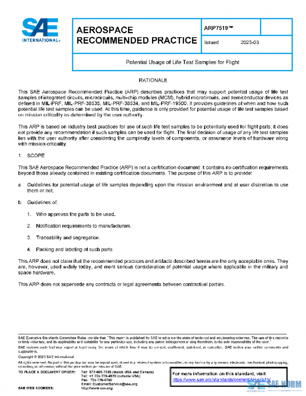 SAE ARP7519 PDF