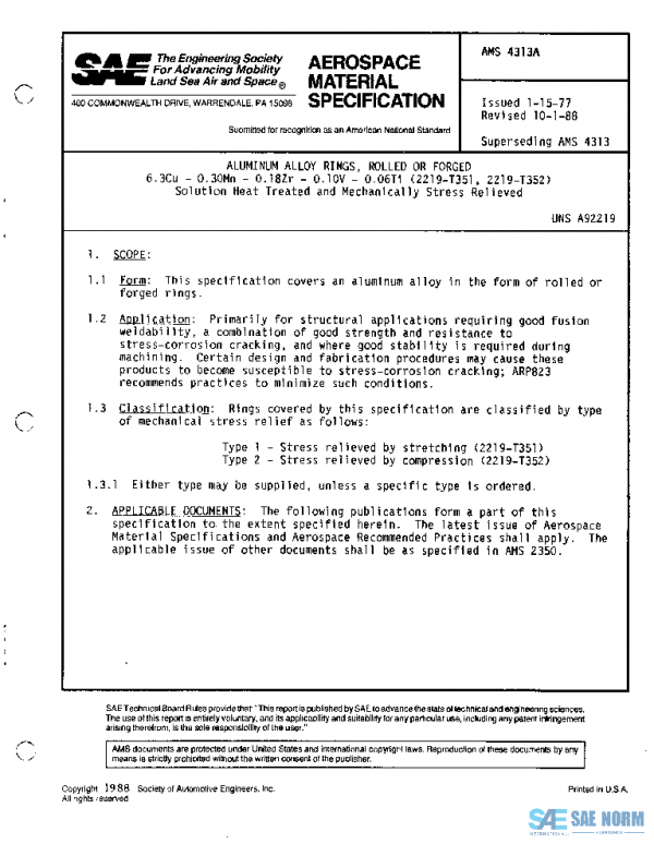 SAE AMS4313A PDF SAE AMS4313A PDF