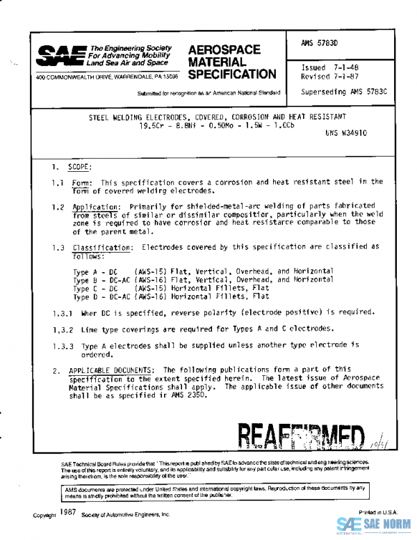 SAE AMS5783D PDF SAE AMS5783D PDF