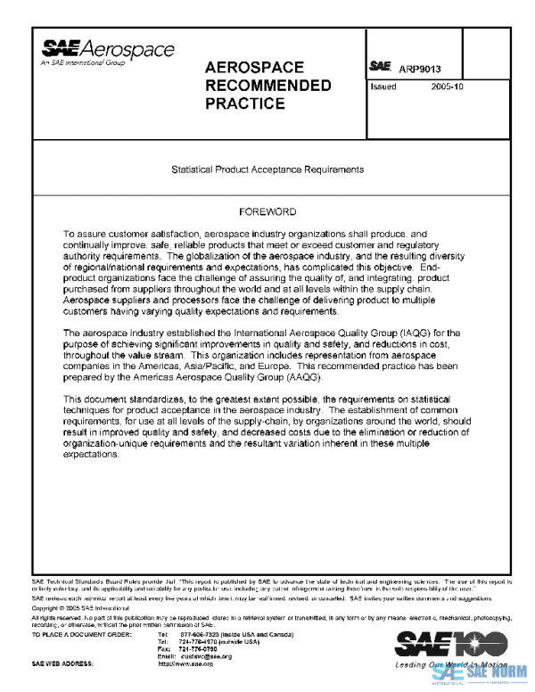 SAE ARP9013 PDF SAE ARP9013 PDF