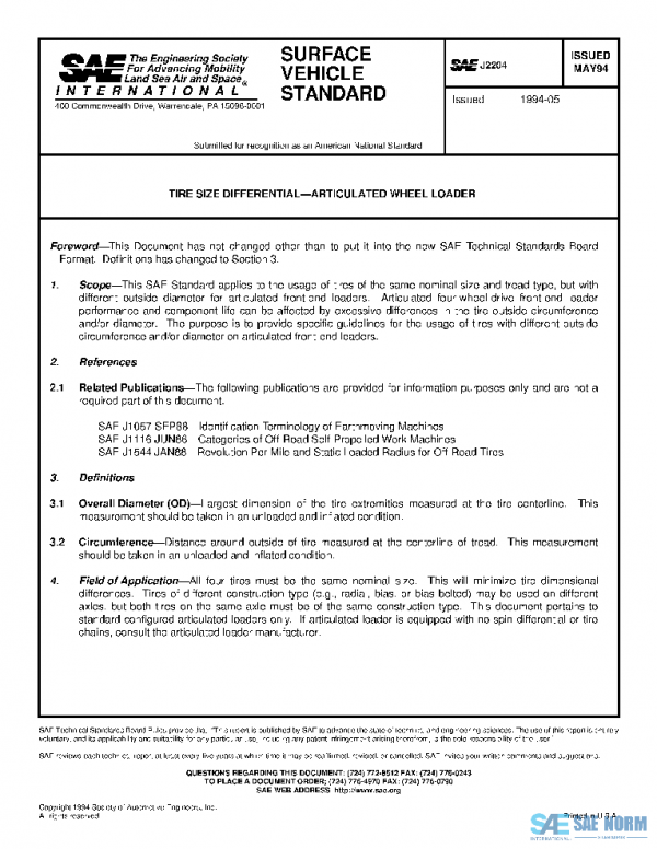 SAE J2204_199405 PDF SAE J2204_199405 PDF