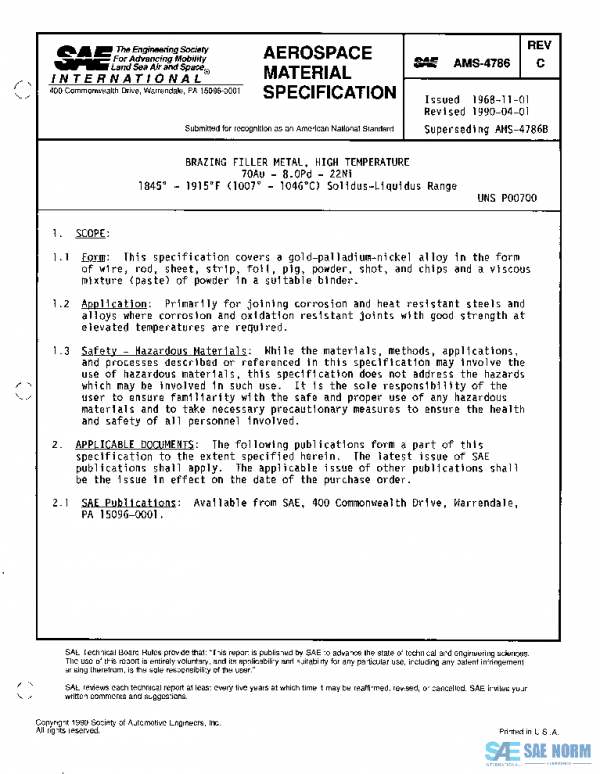 SAE AMS4786C PDF SAE AMS4786C PDF