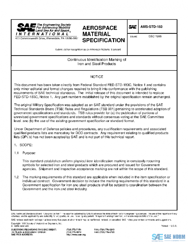 SAE AMSSTD183 PDF SAE AMSSTD183 PDF