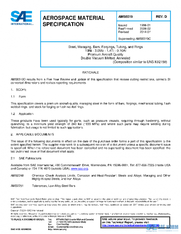SAE AMS6519D PDF