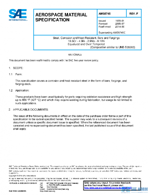SAE AMS5745F PDF SAE AMS5745F PDF
