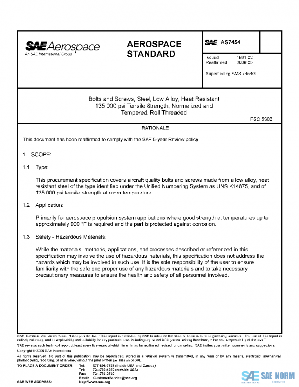 SAE AS7454 PDF SAE AS7454 PDF