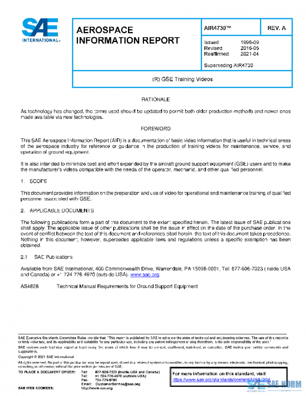 SAE AIR4730A PDF 2026