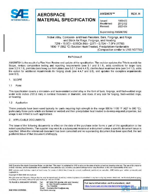 SAE AMS5670H PDF SAE AMS5670H PDF