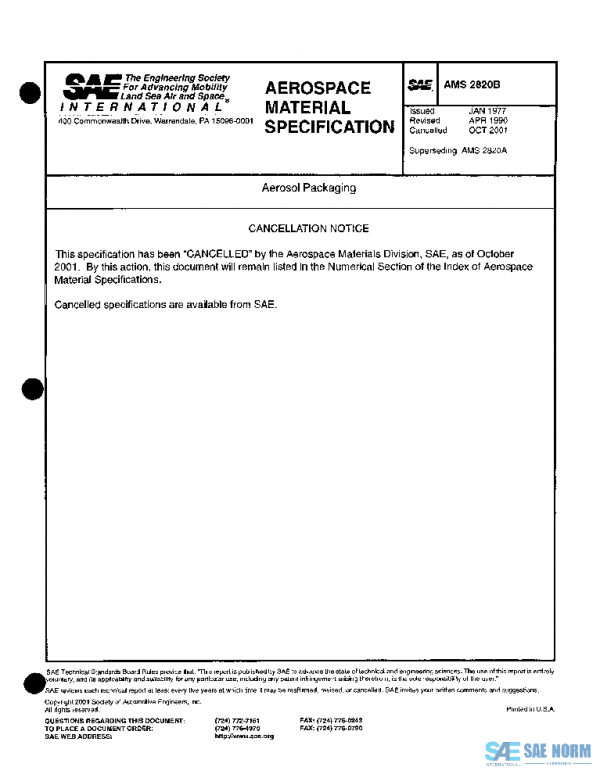 SAE AMS2820B PDF