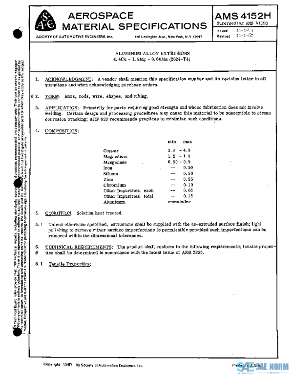 SAE AMS4152H PDF SAE AMS4152H PDF