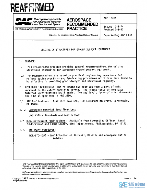 SAE ARP1330A PDF