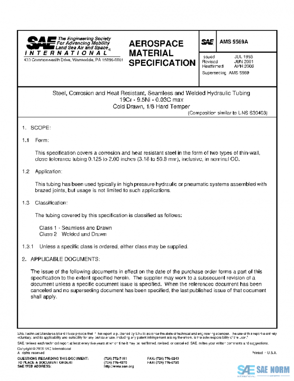 SAE AMS5569A PDF SAE AMS5569A PDF