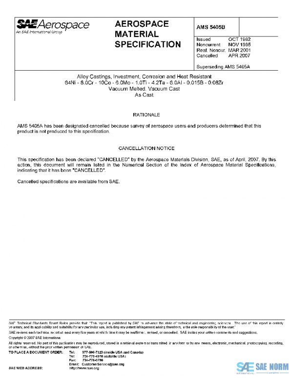 SAE AMS5405B PDF