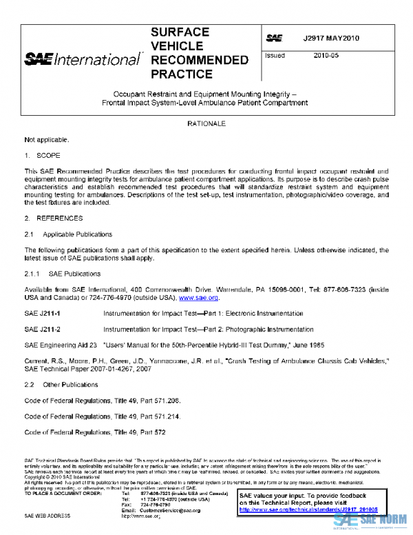 SAE J2917_201005 PDF SAE J2917_201005 PDF