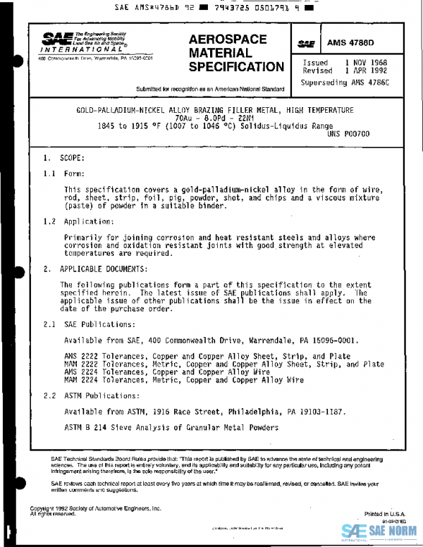 SAE AMS4786D PDF