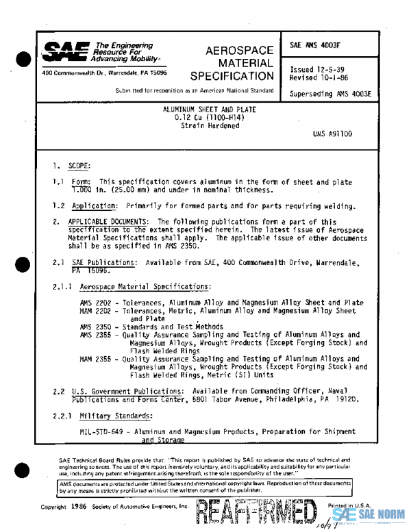 SAE AMS4003F PDF