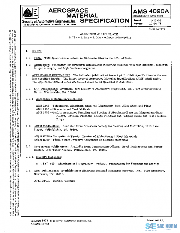 SAE AMS4090A PDF SAE AMS4090A PDF
