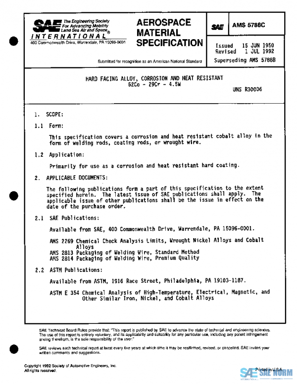SAE AMS5788C PDF SAE AMS5788C PDF
