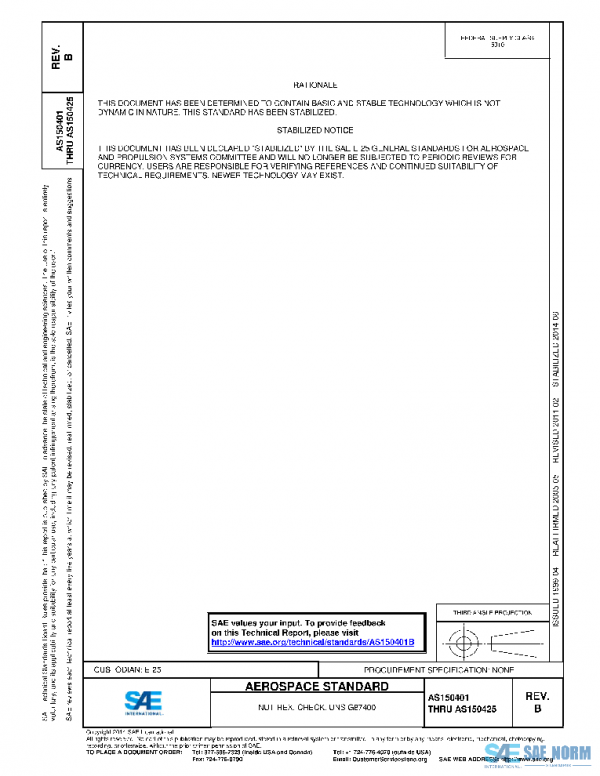 SAE AS150401B PDF SAE AS150401B PDF