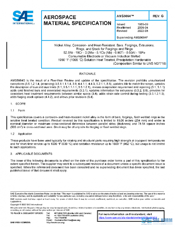 SAE AMS5664G PDF SAE AMS5664G PDF