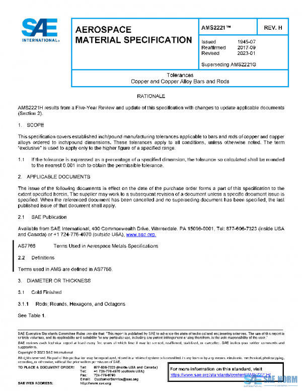 SAE AMS2221H PDF SAE AMS2221H PDF