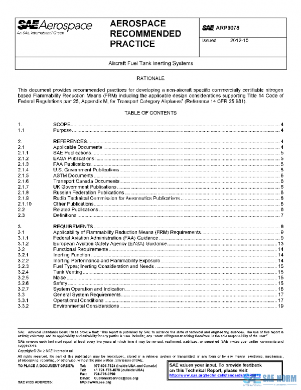 SAE ARP6078 PDF SAE ARP6078 PDF