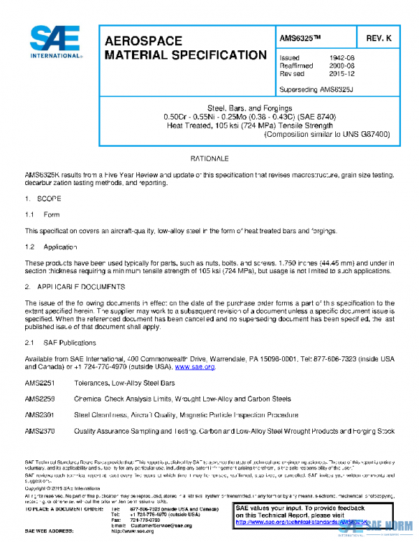 SAE AMS6325K PDF