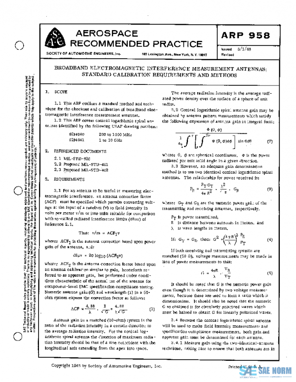 SAE ARP958 PDF