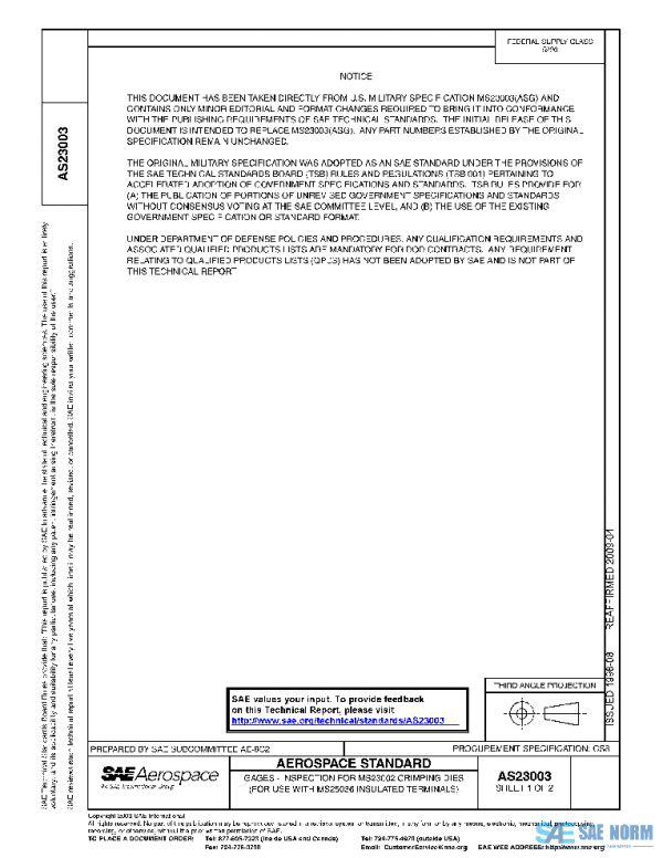 SAE AS23003 PDF SAE AS23003 PDF