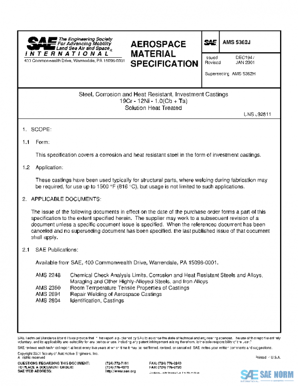 SAE AMS5362J PDF
