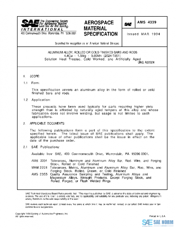 SAE AMS4339 PDF SAE AMS4339 PDF