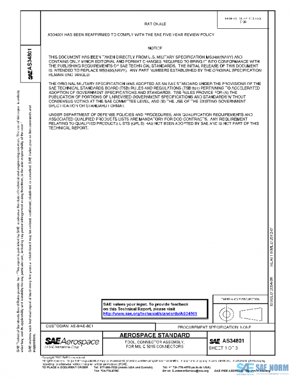 SAE AS34801 PDF SAE AS34801 PDF