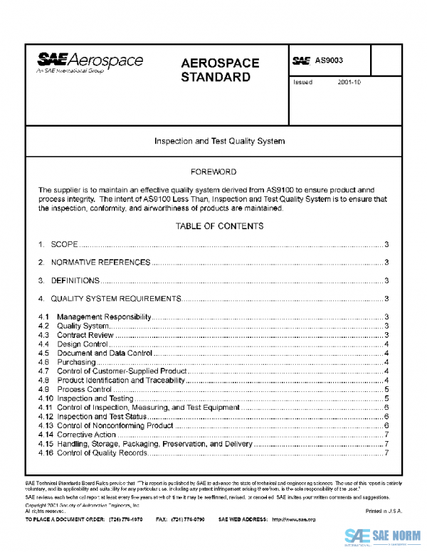 SAE AS9003 PDF SAE AS9003 PDF