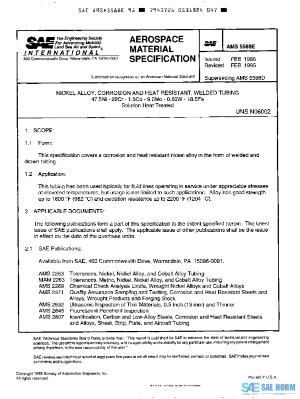 SAE AMS5588E PDF SAE AMS5588E PDF
