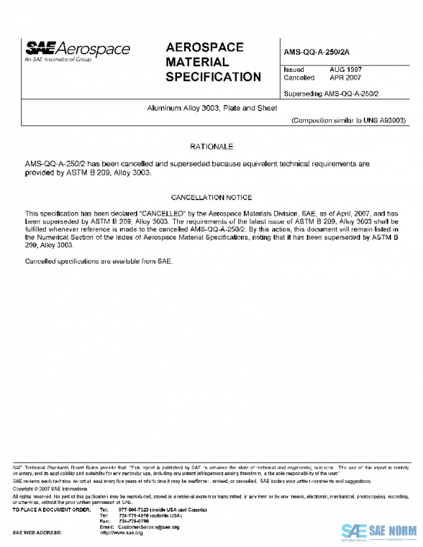 SAE AMSQQA250/2A PDF